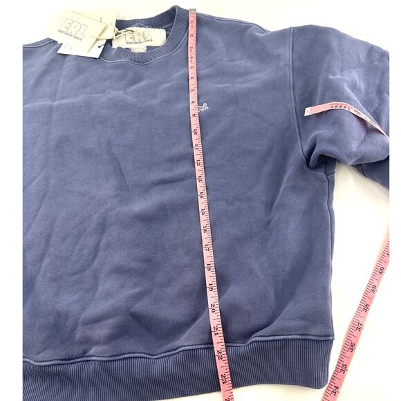 Farfetch ERL Script Crewneck Pullover Sweatshirt Men's Blue Size S - Picture 10 of 12